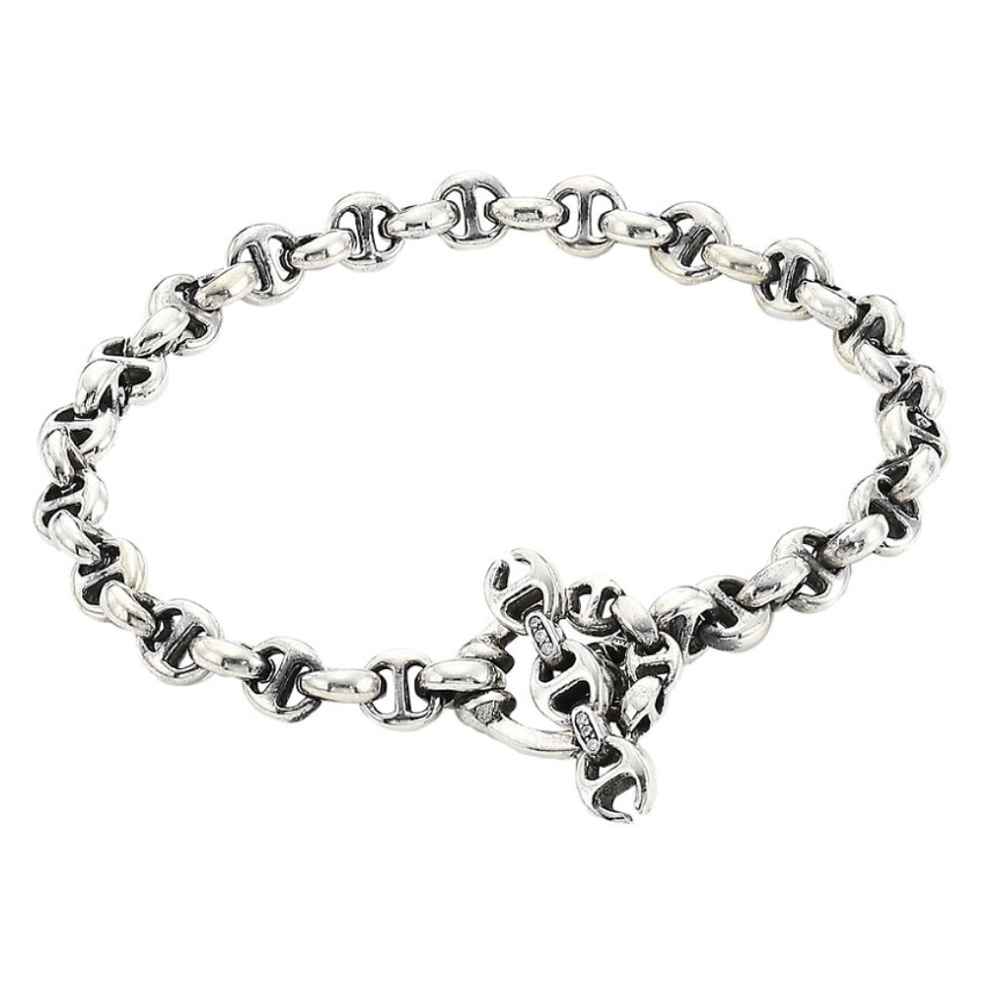 HOORSENBUHS DIAMOND & STERLING SILVER OPEN LINK BRACELET - Retail $850